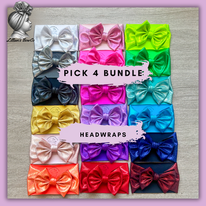 4 PACK Bundle - Holographic Headwrap Bows